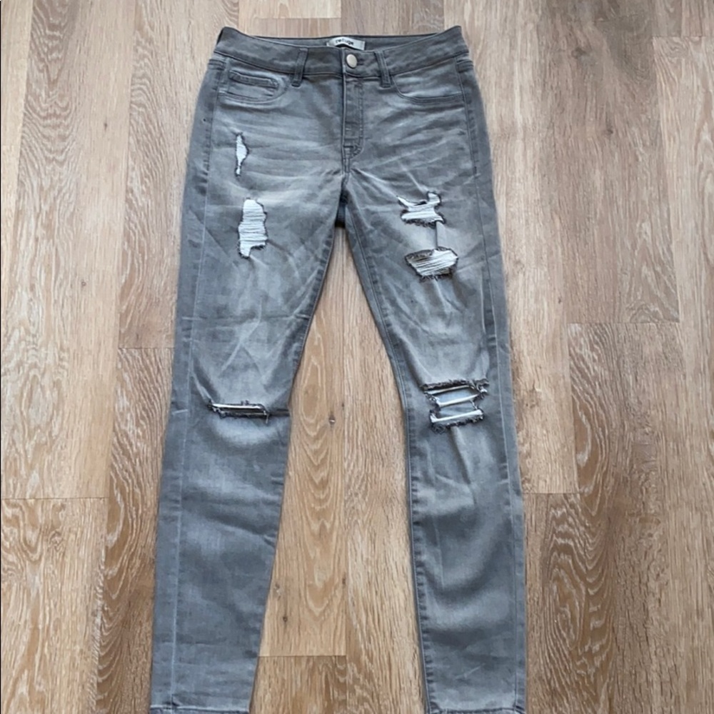 Gray Distressed Jeans